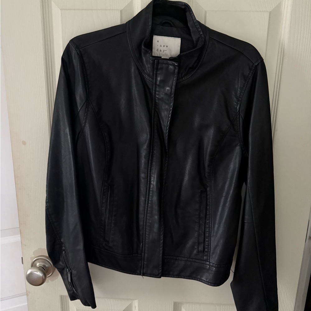 a new day Women's Black Leather Jacket